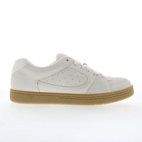 ES Accel 5101000215104 Mens White Suede Skate Inspired Sneakers Shoes