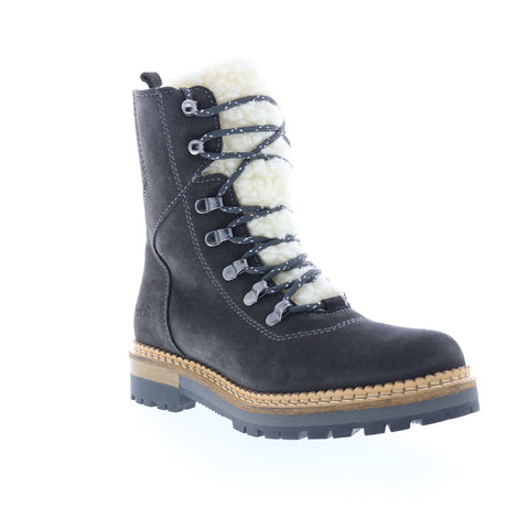 Bos. & Co. Ada Womens Gray Suede Lace Up Casual Dress Boots