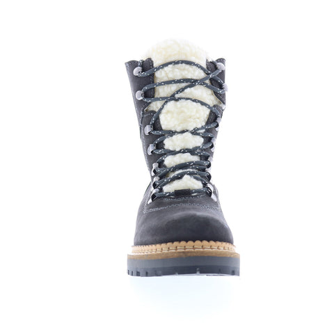Bos. & Co. Ada Womens Gray Suede Lace Up Casual Dress Boots