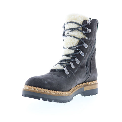 Bos. & Co. Ada Womens Gray Suede Lace Up Casual Dress Boots