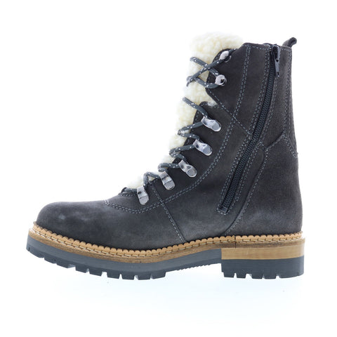Bos. & Co. Ada Womens Gray Suede Lace Up Casual Dress Boots