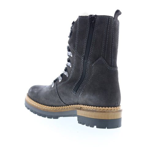 Bos. & Co. Ada Womens Gray Suede Lace Up Casual Dress Boots
