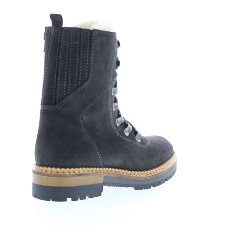 Bos. & Co. Ada Womens Gray Suede Lace Up Casual Dress Boots