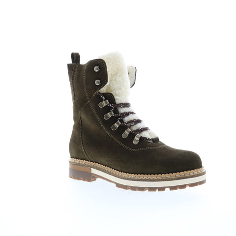 Bos. & Co. Ada Womens Green Suede Lace Up Casual Dress Boots