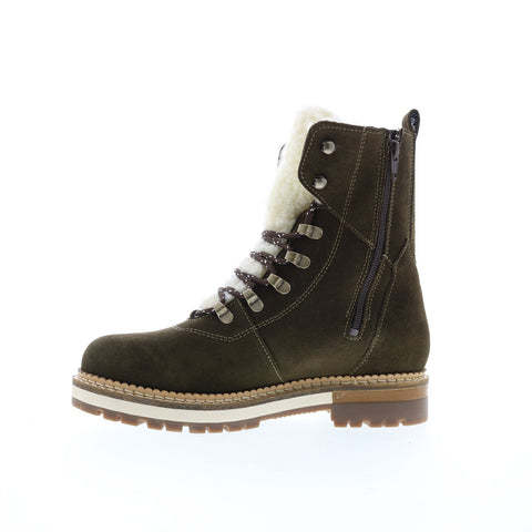 Bos. & Co. Ada Womens Green Suede Lace Up Casual Dress Boots