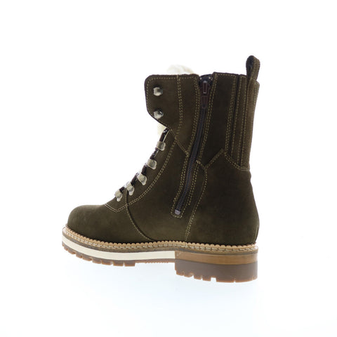 Bos. & Co. Ada Womens Green Suede Lace Up Casual Dress Boots