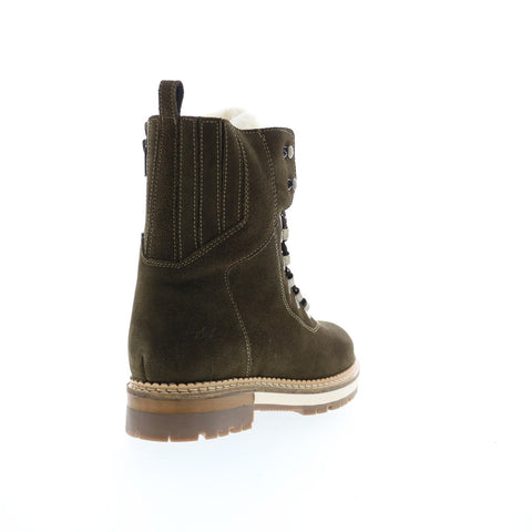 Bos. & Co. Ada Womens Green Suede Lace Up Casual Dress Boots