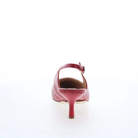 Clarks Adela Sling 26179528 Womens Red Leather Strap Slingback Heels Shoes