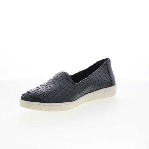 Trotters Adelina T2300-001 Womens Black Leather Slip On Loafer Flats Shoes