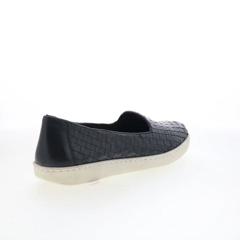 Trotters Adelina T2300-001 Womens Black Leather Slip On Loafer Flats Shoes
