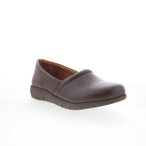 Softwalk Adora 2.0 S2316-210 Womens Brown Leather Slip On Clog Flats Shoes