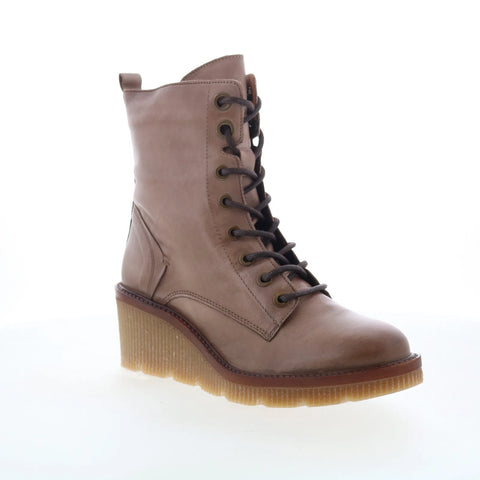 Miz Mooz Adrienn Womens Beige Leather Zipper Casual Dress Boots
