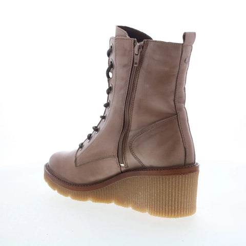 Miz Mooz Adrienn Womens Beige Leather Zipper Casual Dress Boots