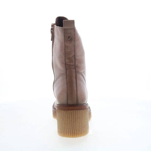Miz Mooz Adrienn Womens Beige Leather Zipper Casual Dress Boots