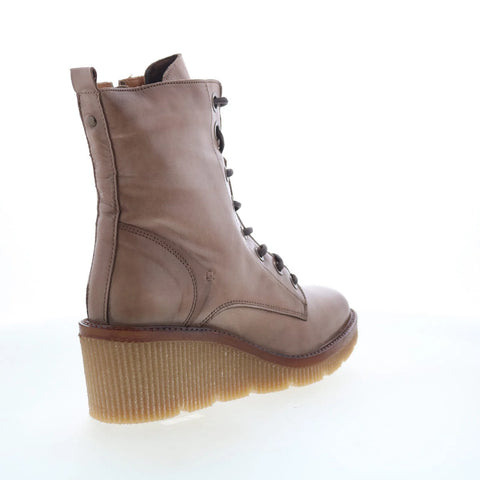 Miz Mooz Adrienn Womens Beige Leather Zipper Casual Dress Boots
