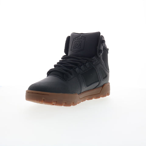 DC Pure High-Top Water Resistant Mens Black Leather Skate Sneakers Shoes