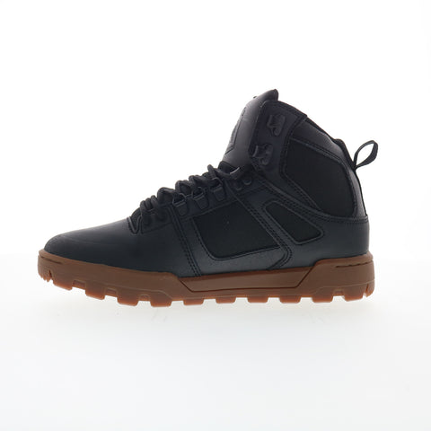 DC Pure High-Top Water Resistant Mens Black Leather Skate Sneakers Shoes