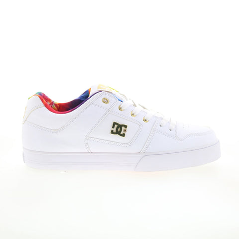 DC Pure SE SN ADYS100203 Mens White Leather Skate Inspired Sneakers Shoes