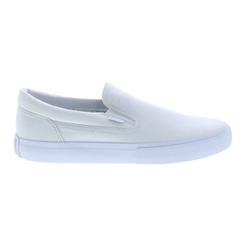DC Manual Slip On ADYS300645-WHT Mens White Skate Inspired Sneakers Shoes