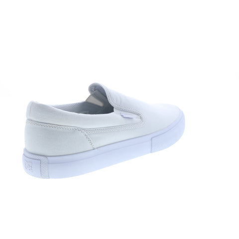 DC Manual Slip On ADYS300645-WHT Mens White Skate Inspired Sneakers Shoes