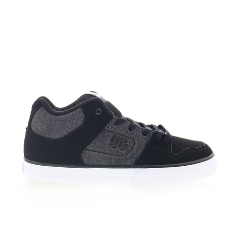 DC Pure Mid ADYS400082-BKO Mens Black Nubuck Skate Inspired Sneakers Shoes
