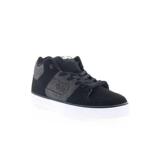 DC Pure Mid ADYS400082-BKO Mens Black Nubuck Skate Inspired Sneakers Shoes