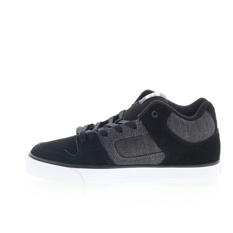 DC Pure Mid ADYS400082-BKO Mens Black Nubuck Skate Inspired Sneakers Shoes