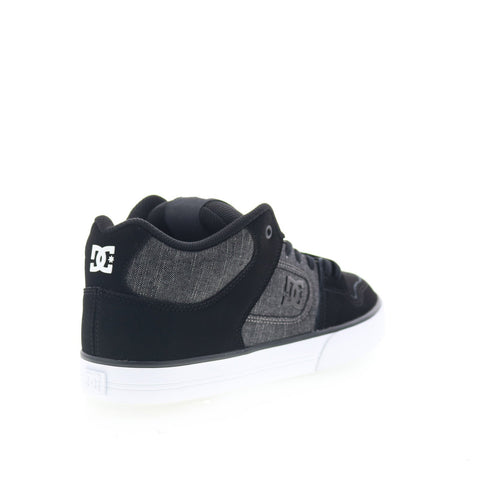 DC Pure Mid ADYS400082-BKO Mens Black Nubuck Skate Inspired Sneakers Shoes
