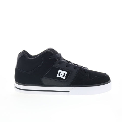 DC Pure Mid ADYS400082-BKW Mens Black Nubuck Skate Inspired Sneakers Shoes