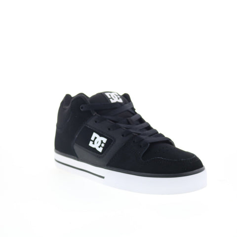 DC Pure Mid ADYS400082-BKW Mens Black Nubuck Skate Inspired Sneakers Shoes