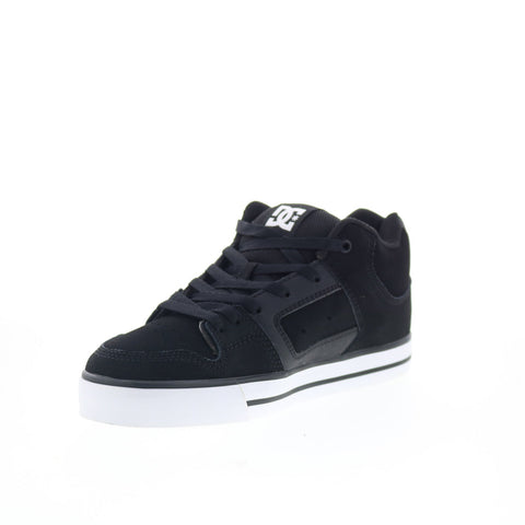 DC Pure Mid ADYS400082-BKW Mens Black Nubuck Skate Inspired Sneakers Shoes