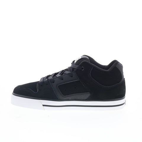 DC Pure Mid ADYS400082-BKW Mens Black Nubuck Skate Inspired Sneakers Shoes