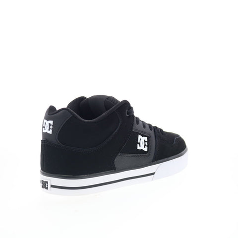 DC Pure Mid ADYS400082-BKW Mens Black Nubuck Skate Inspired Sneakers Shoes