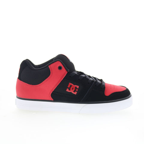 DC Pure Mid ADYS400082-BLR Mens Black Leather Skate Inspired Sneakers Shoes