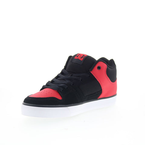 DC Pure Mid ADYS400082-BLR Mens Black Leather Skate Inspired Sneakers Shoes
