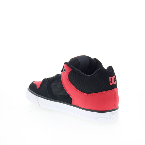 DC Pure Mid ADYS400082-BLR Mens Black Leather Skate Inspired Sneakers Shoes