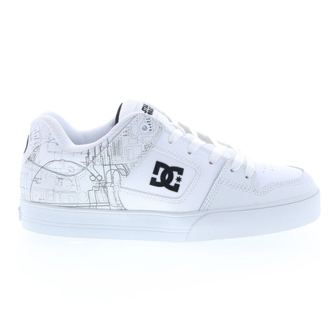 DC Star Wars Pure Mens White Leather Lace Up Lifestyle Sneakers Shoes