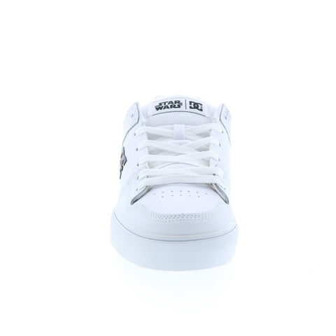 DC Star Wars Pure Mens White Leather Lace Up Lifestyle Sneakers Shoes