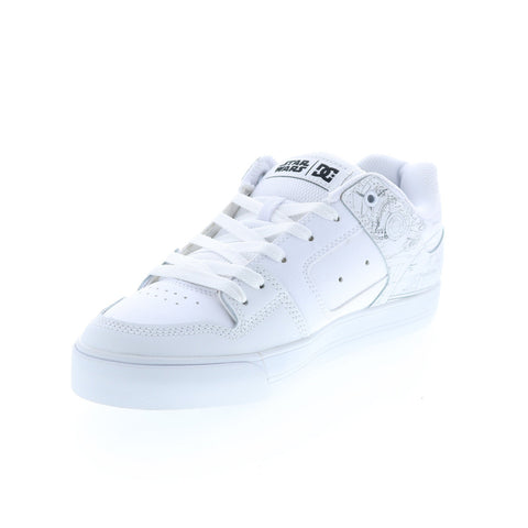 DC Star Wars Pure Mens White Leather Lace Up Lifestyle Sneakers Shoes