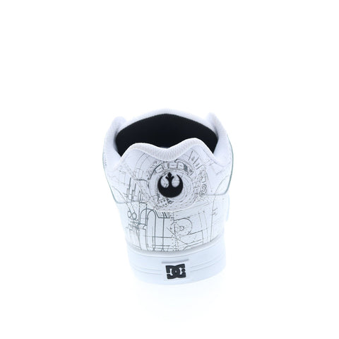 DC Star Wars Pure Mens White Leather Lace Up Lifestyle Sneakers Shoes