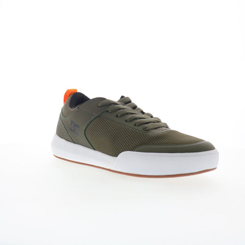 DC Transit ADYS700227-OWH Mens Green Leather Skate Inspired Sneakers Shoes
