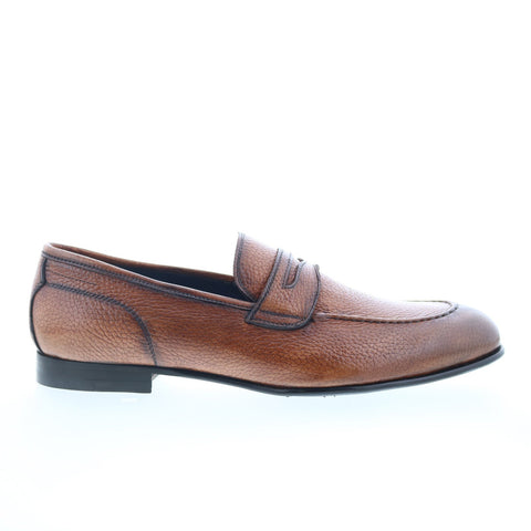 Di Bianco Agata Cervo Mens Brown Leather Loafers & Slip ons Penny Shoes