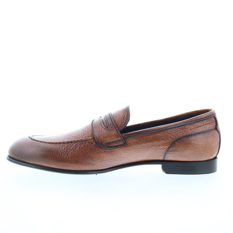 Di Bianco Agata Cervo Mens Brown Leather Loafers & Slip ons Penny Shoes