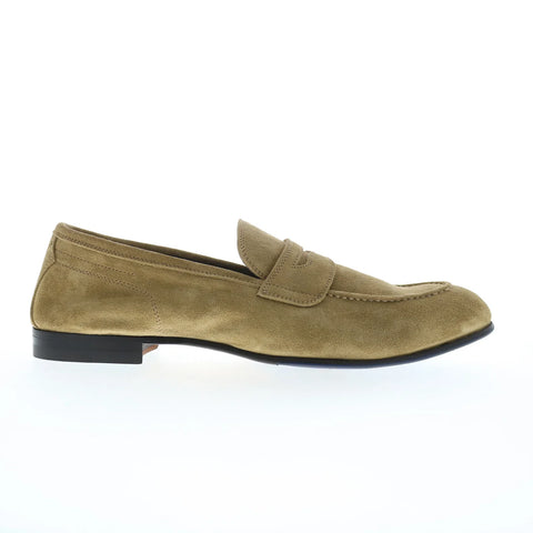 Di Bianco Agata Mens Brown Suede Slip On Loafers & Slip Ons Penny Shoes