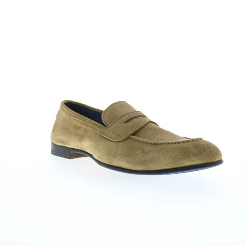 Di Bianco Agata Suede Mens Brown Suede Loafers & Slip Ons Penny Shoes