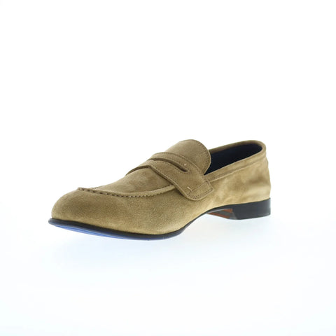 Di Bianco Agata Suede Mens Brown Suede Loafers & Slip Ons Penny Shoes