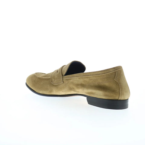 Di Bianco Agata Suede Mens Brown Suede Loafers & Slip Ons Penny Shoes
