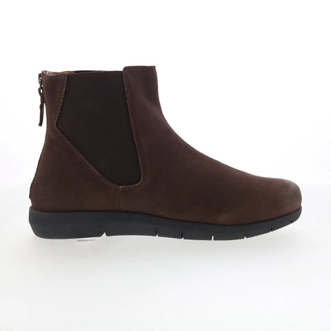 Softwalk Albany S2351-200 Womens Brown Leather Slip On Chelsea Boots