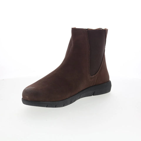 Softwalk Albany S2351-200 Womens Brown Leather Slip On Chelsea Boots