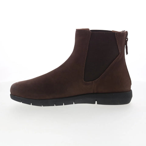 Softwalk Albany S2351-200 Womens Brown Leather Slip On Chelsea Boots